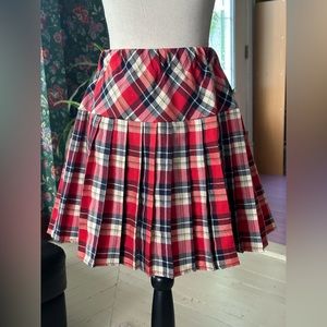Urban Coco Pleated Plaid Casual Mini Skirt